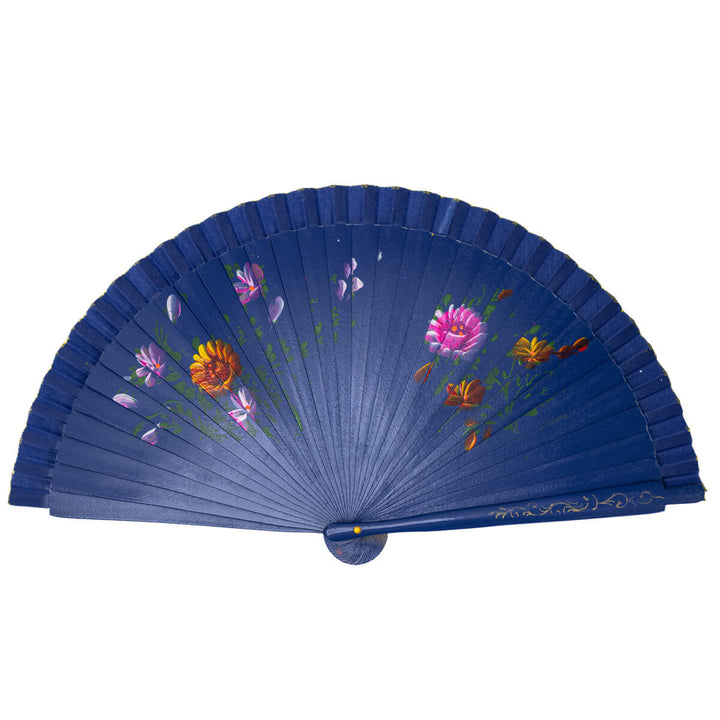 Wooden fan hand painted floral pattern