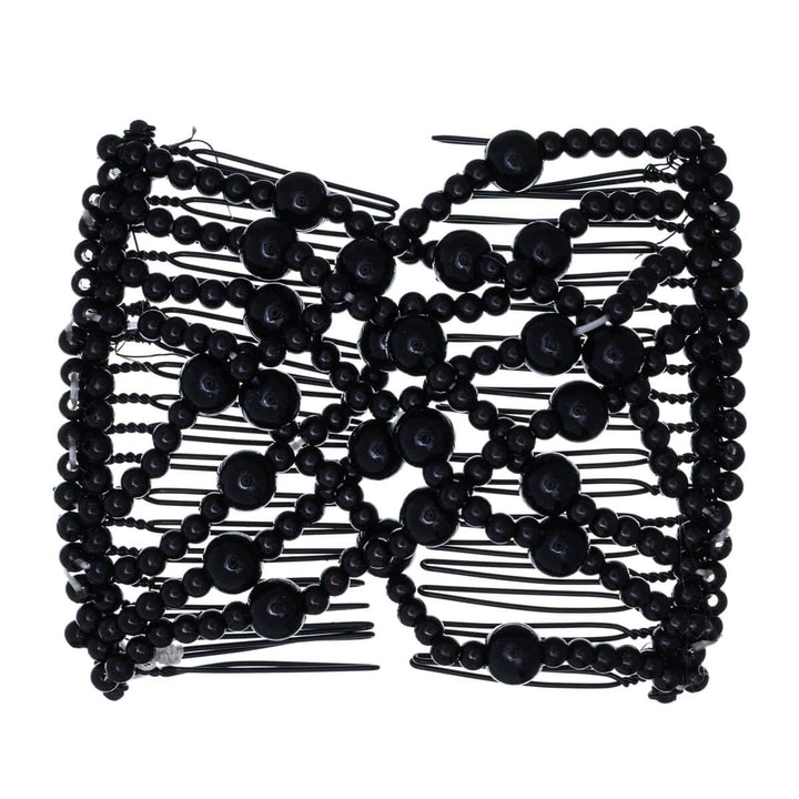 Hair combs with elastic pearl ribbon