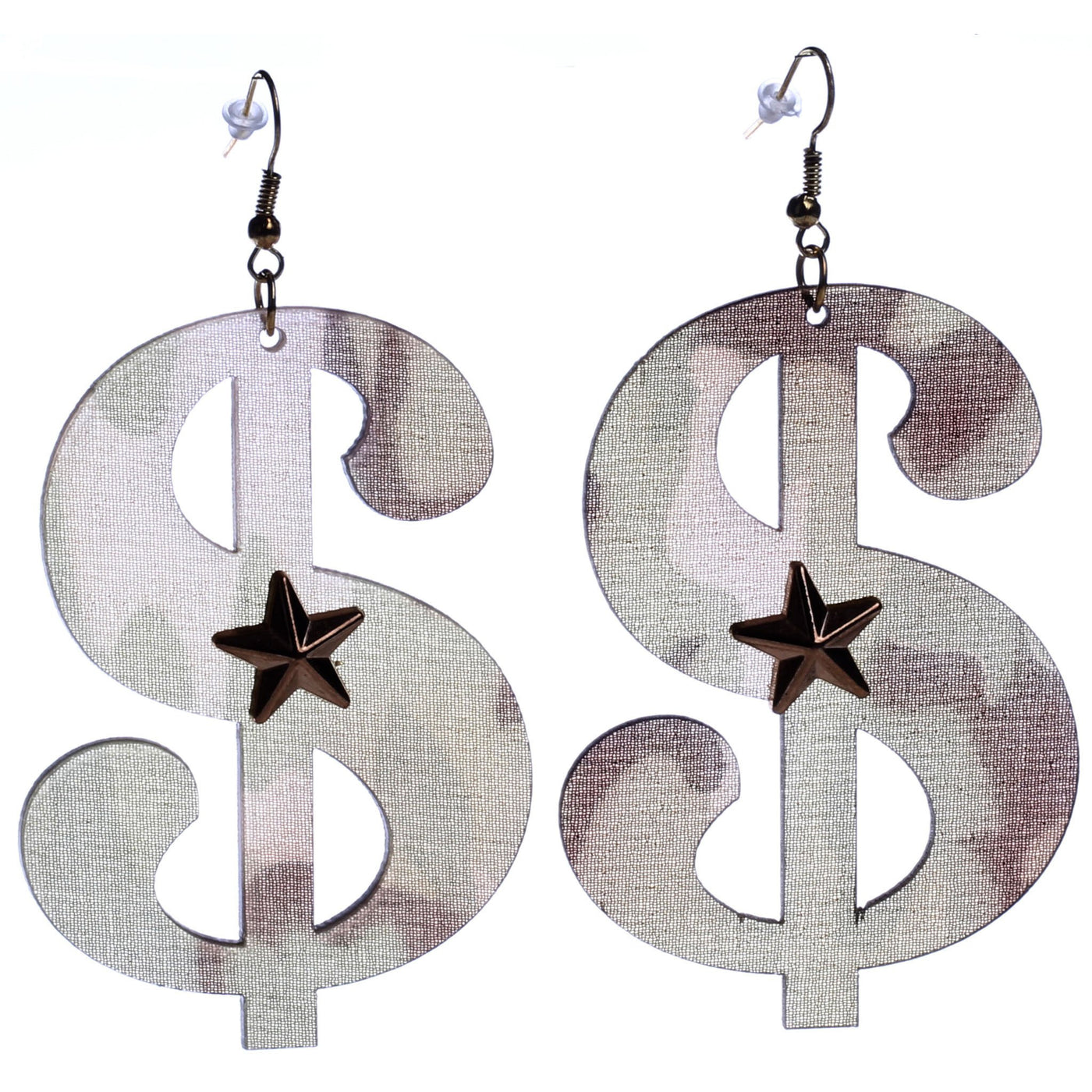 Army dollar earrings