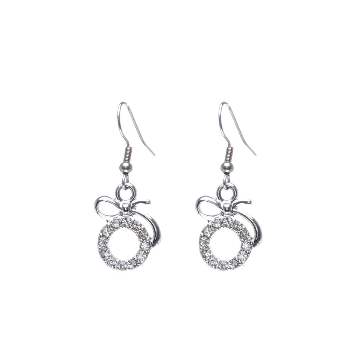 Sparkling round hanging earrings
