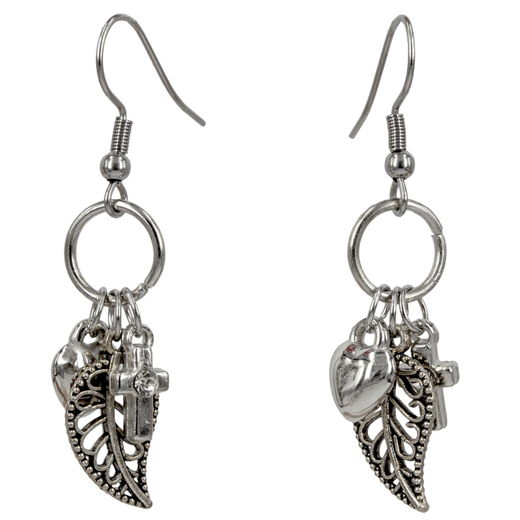 Hanging leaf earrings