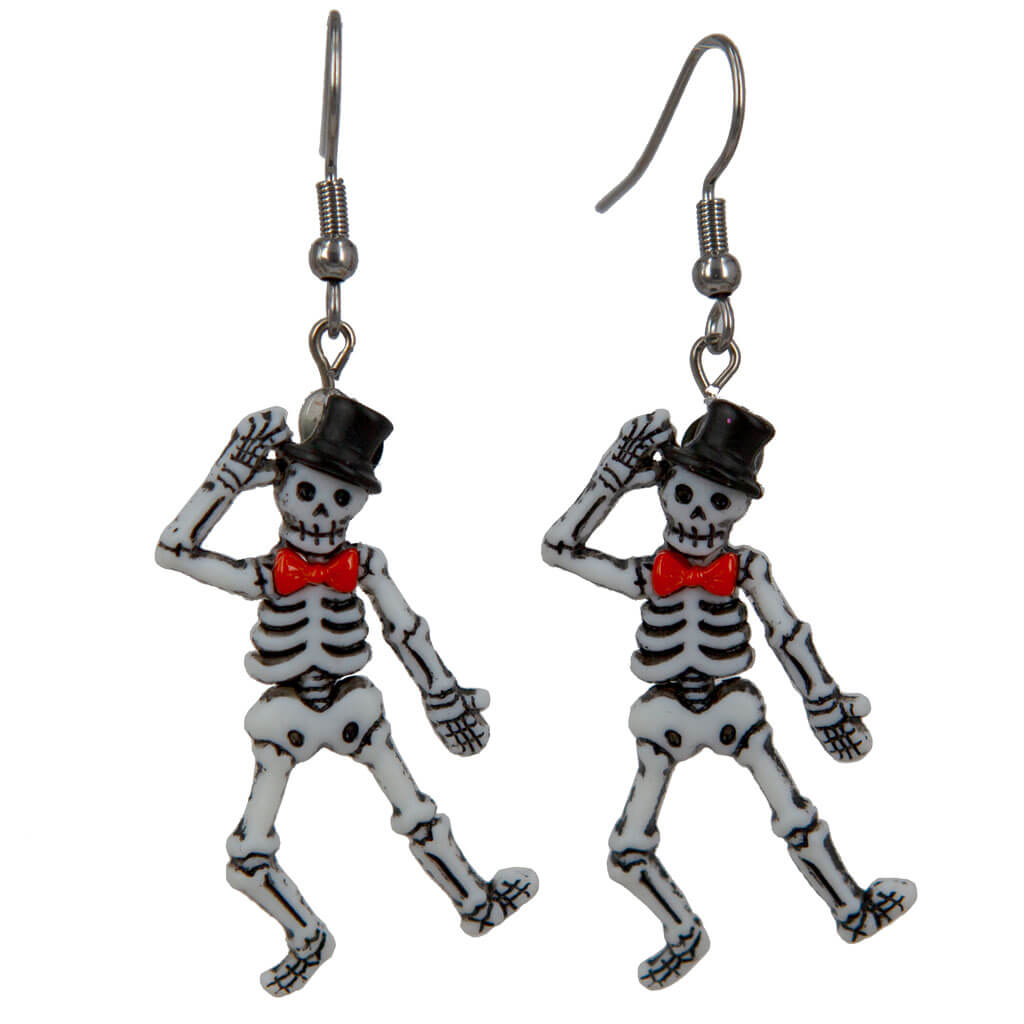 Dancing skeleton earrings