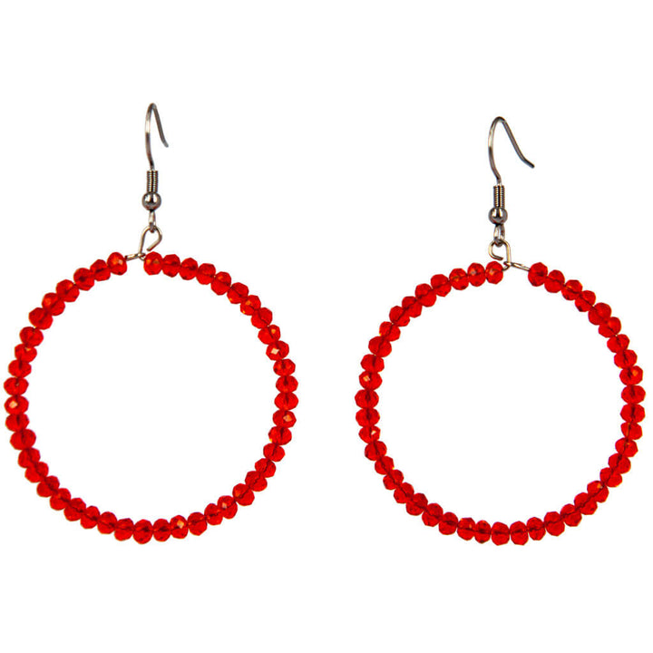 Glass bead ring earrings