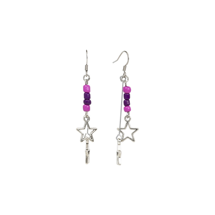 Star earrings with beads