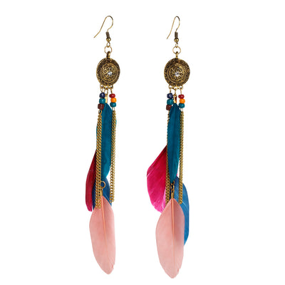Decorative feather earrings 16cm