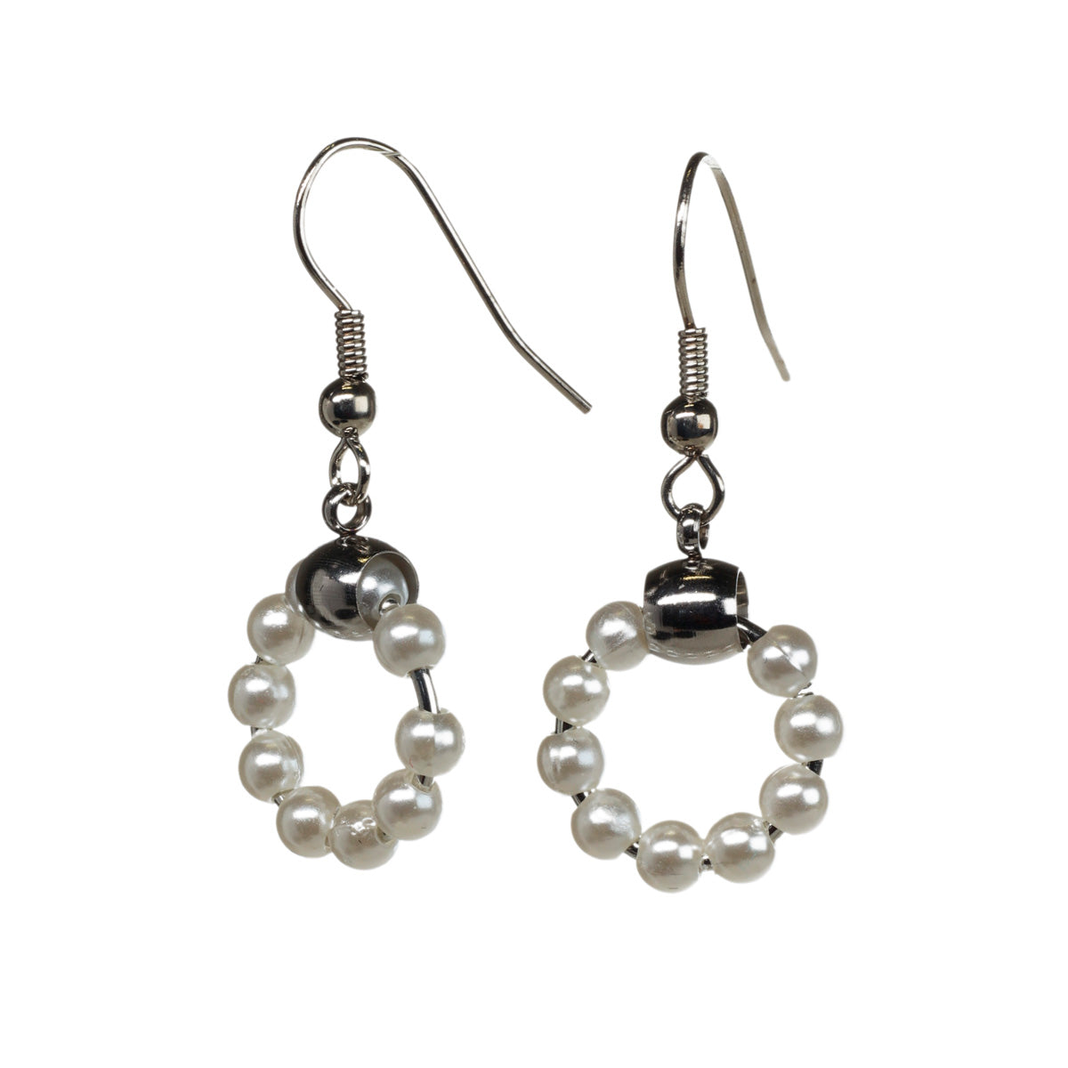Pearl ring earrings (steel)