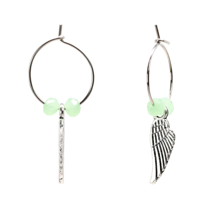 Ring hanging wing earring (steel)