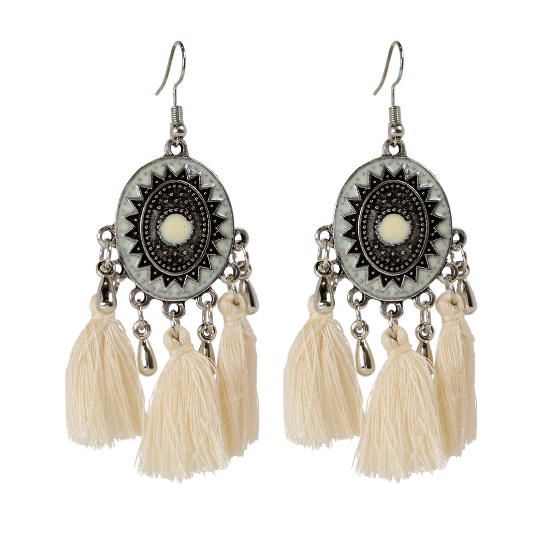 Hanging tassel earrings