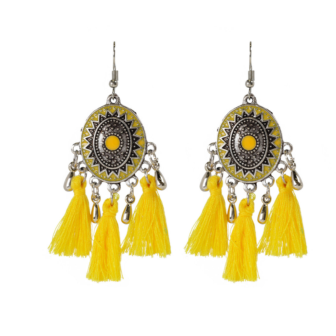 Hanging tassel earrings