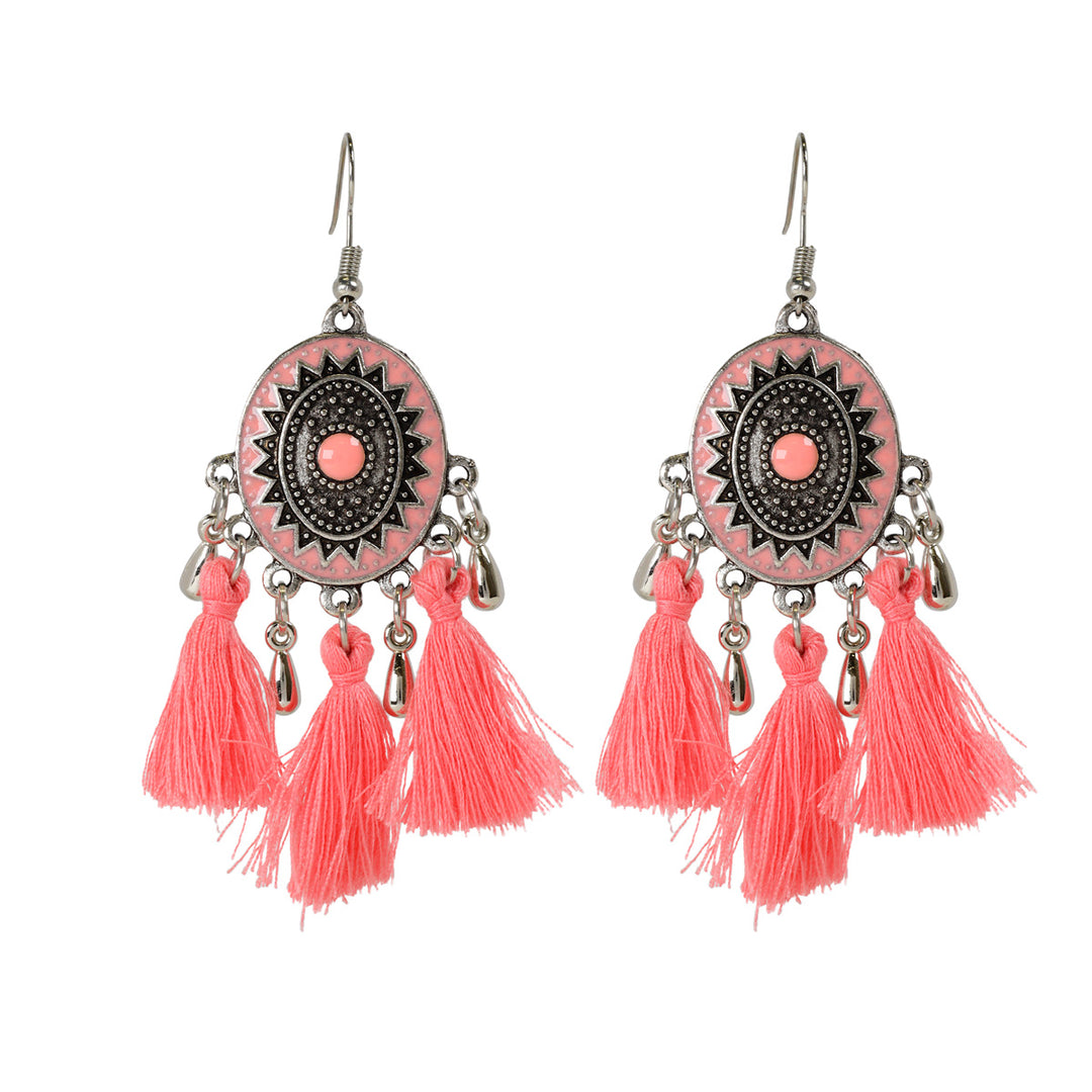 Hanging tassel earrings