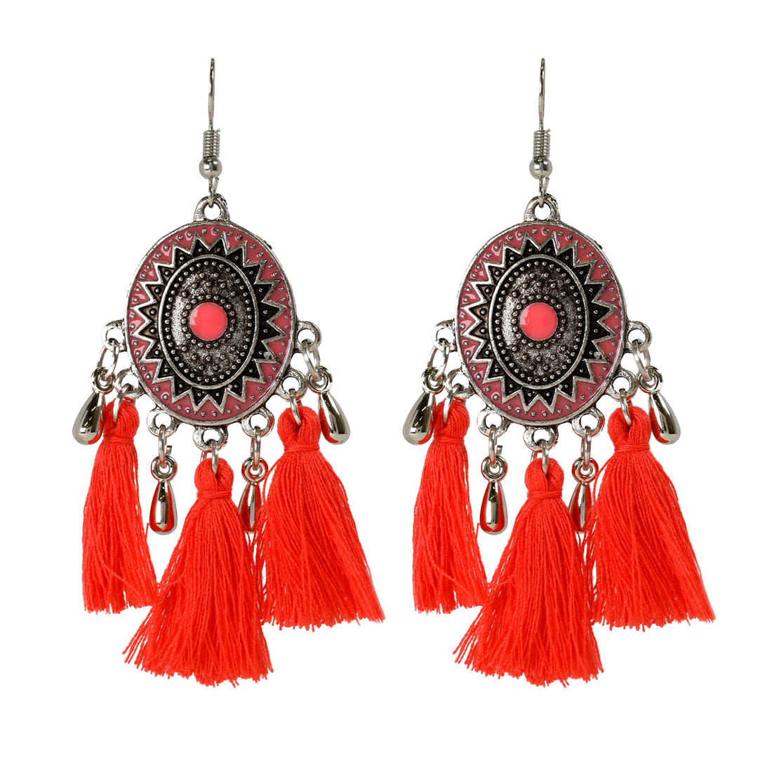 Hanging tassel earrings