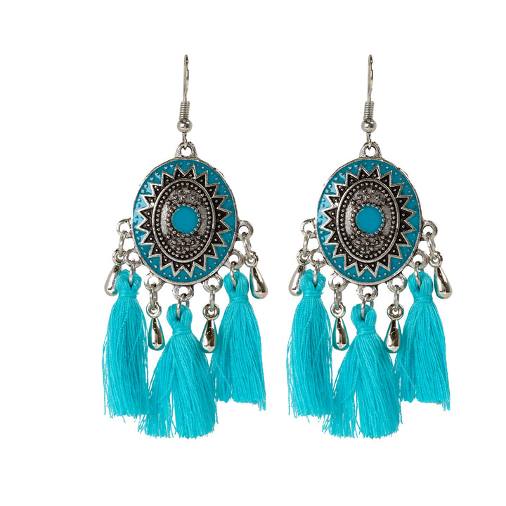 Hanging tassel earrings