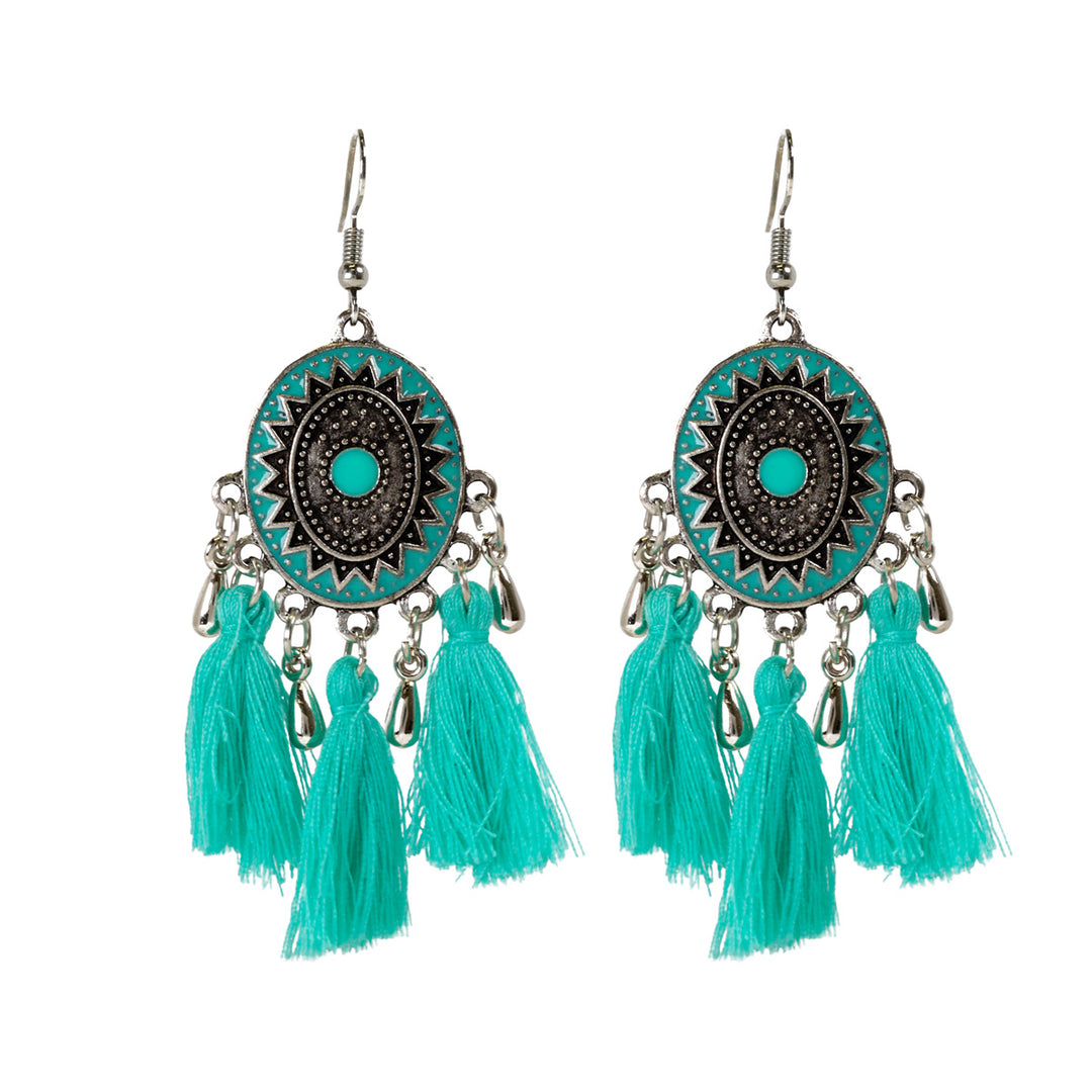 Hanging tassel earrings