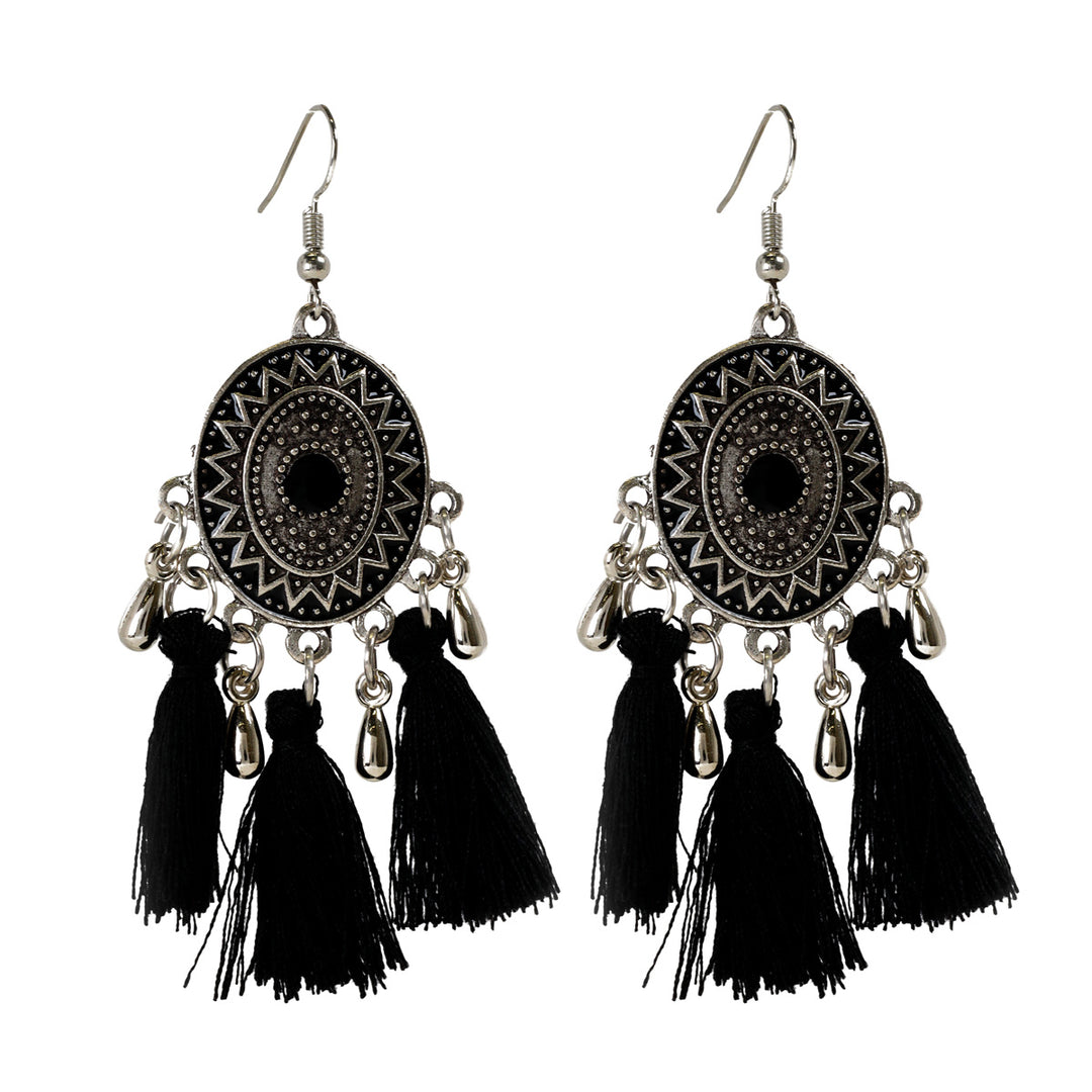 Hanging tassel earrings