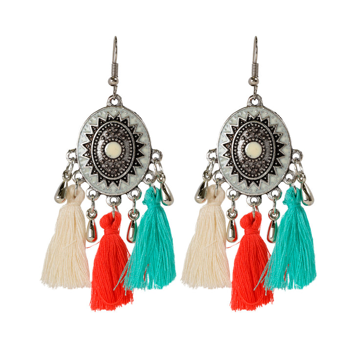 Hanging tassel earrings