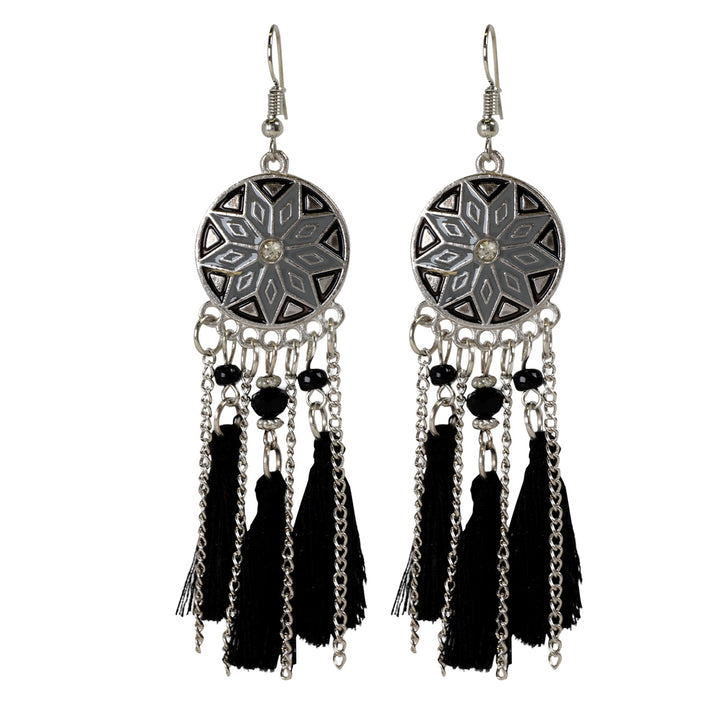 Hanging tassel earrings