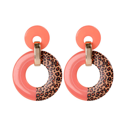 Plastic leopard earrings