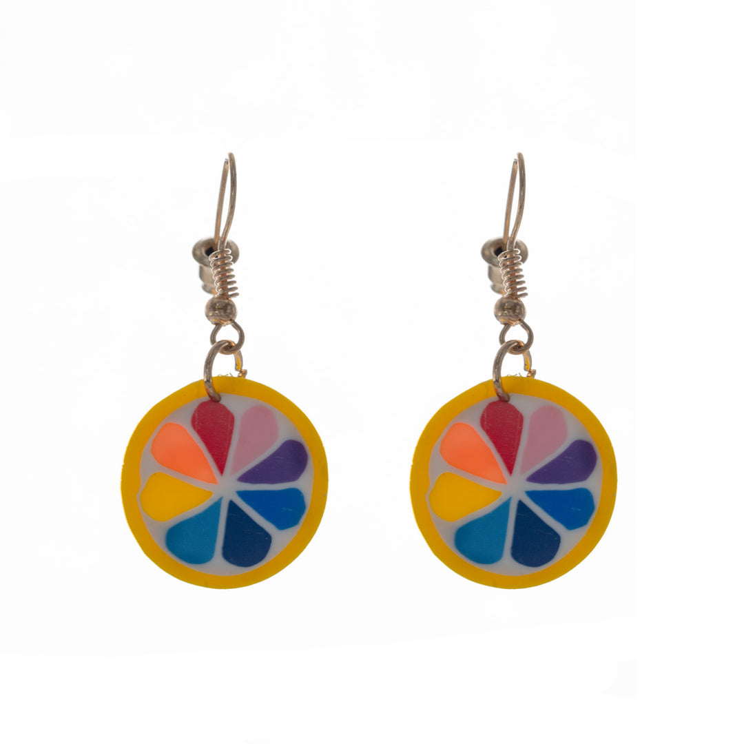 Multicolored grapefruit earrings