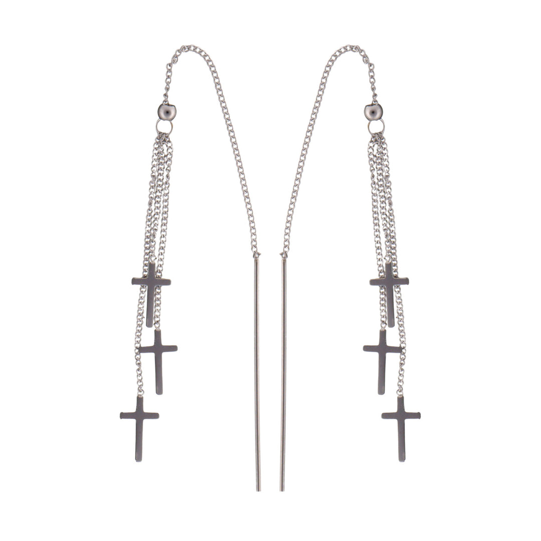 Chain cross earrings