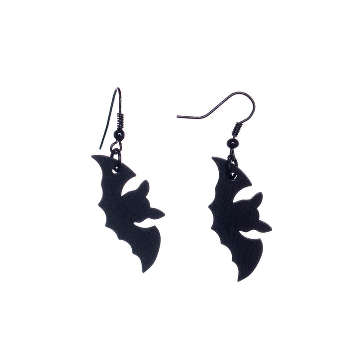 Wooden bat earrings - Made in Finland (Steel 316L)