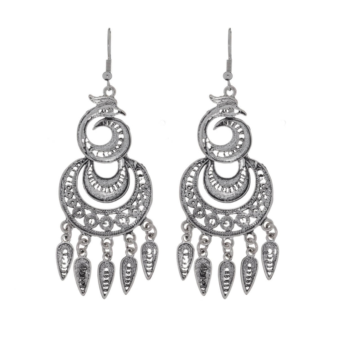 Impressive peacock earrings