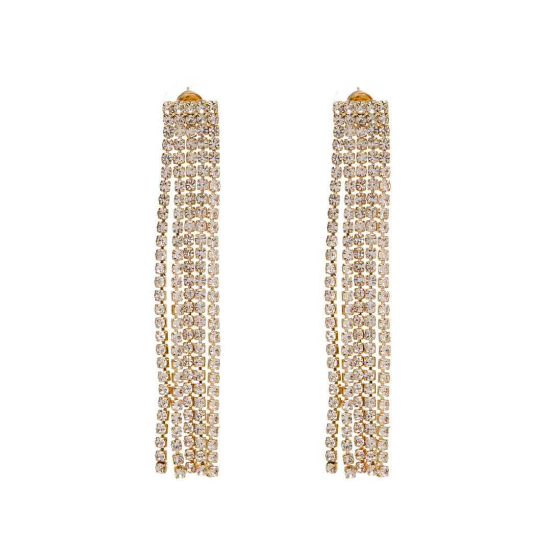 Hanging rhinestone earrings 5 ​​rows