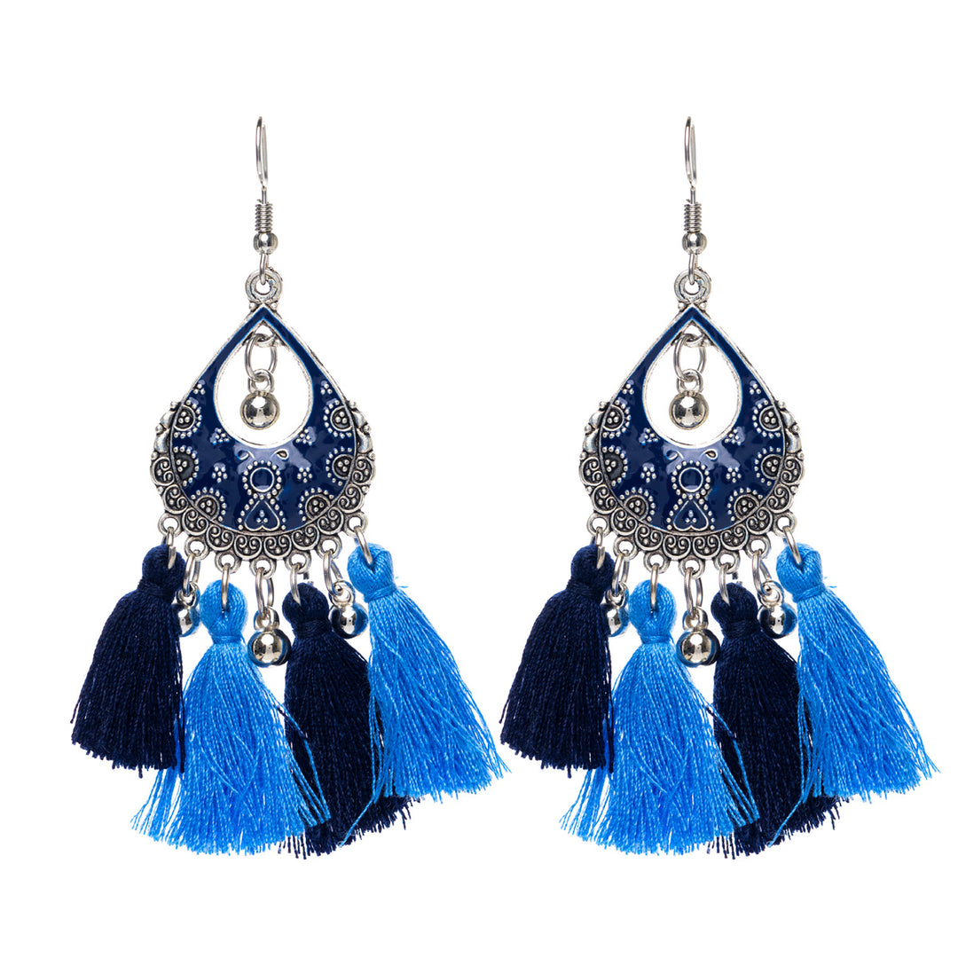 Hanging tassel earrings