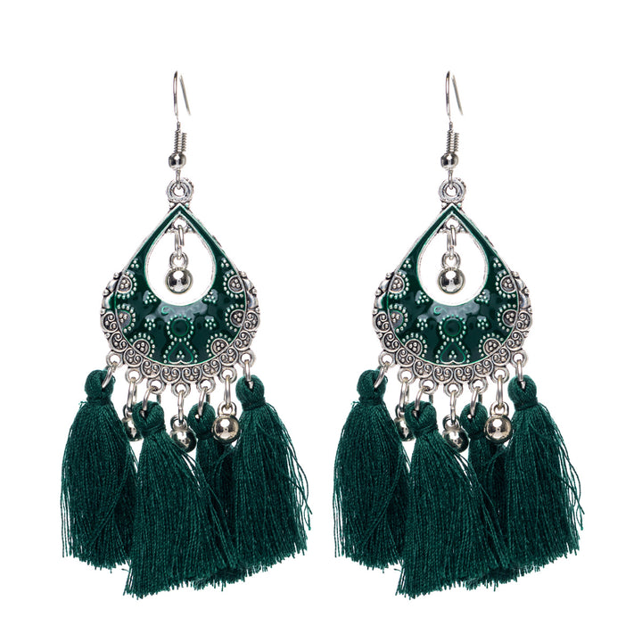 Hanging tassel earrings