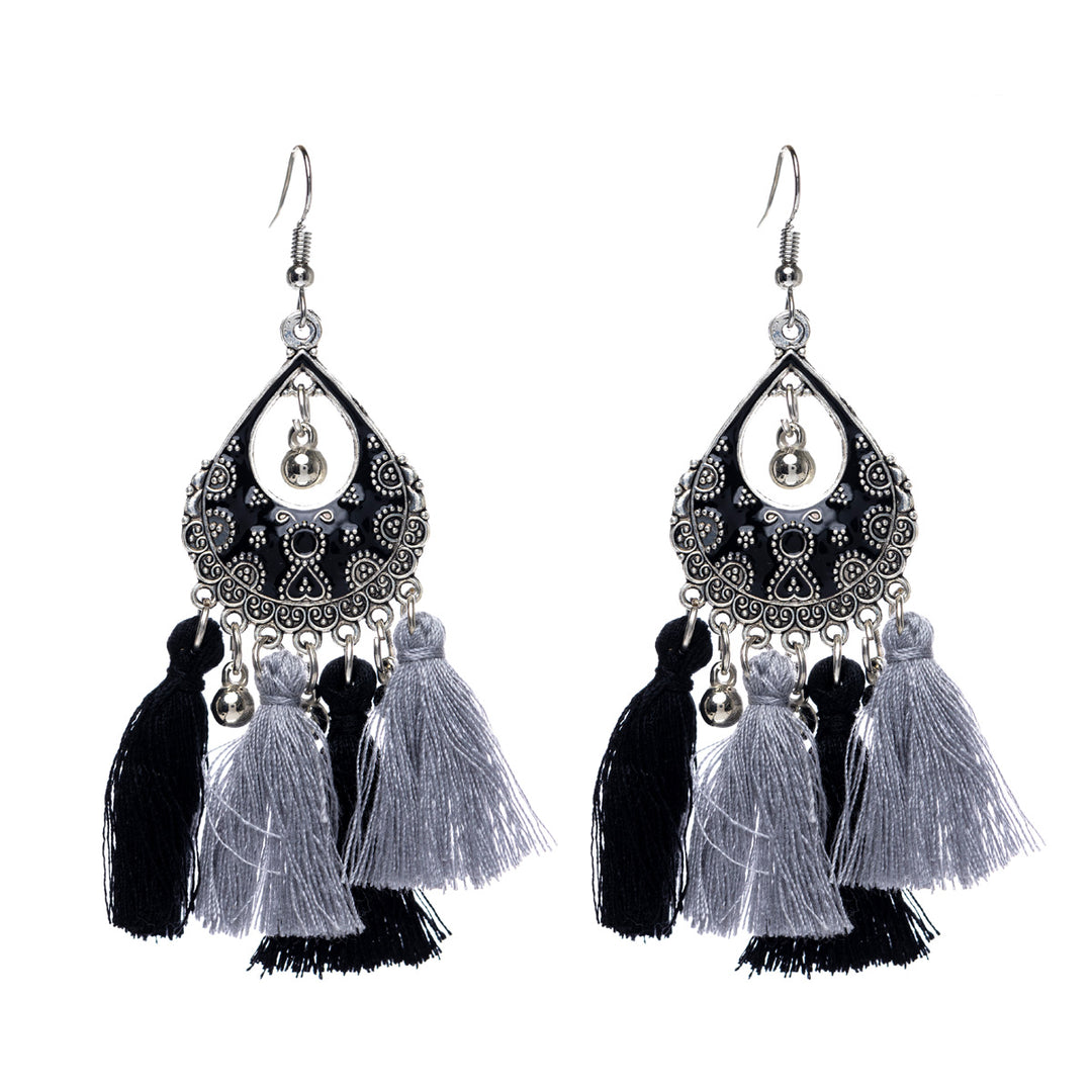 Hanging tassel earrings