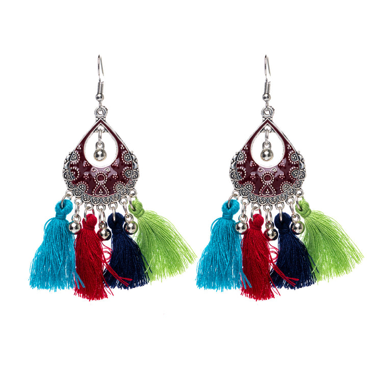 Hanging tassel earrings