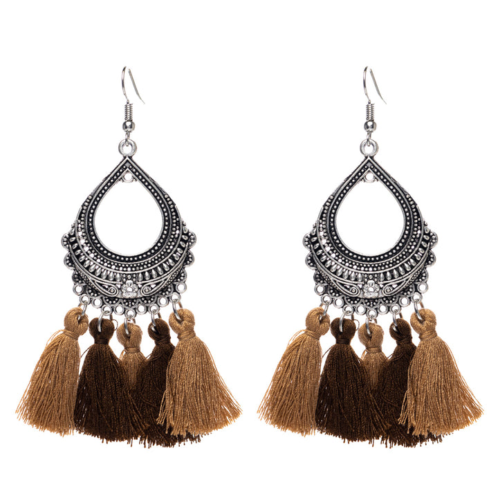 Hanging tassel earrings