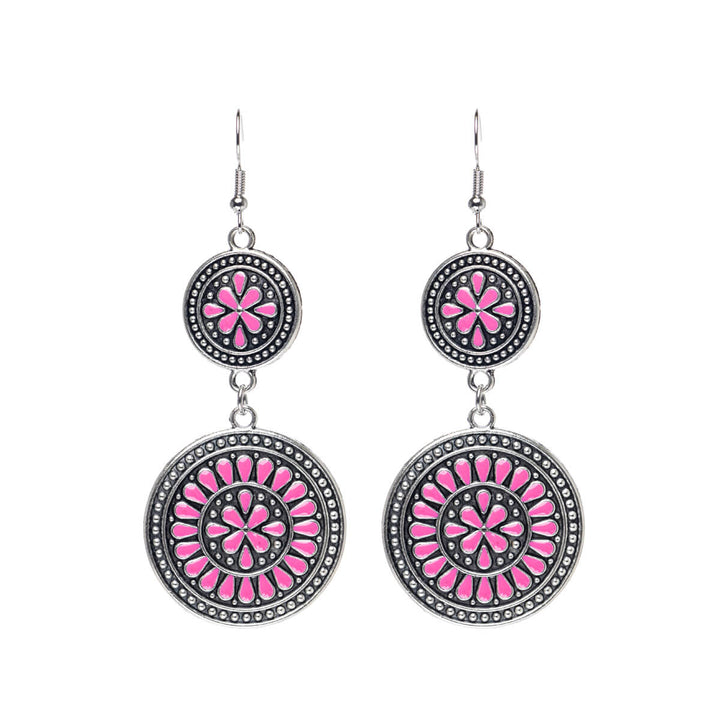 Round two -piece flower earrings