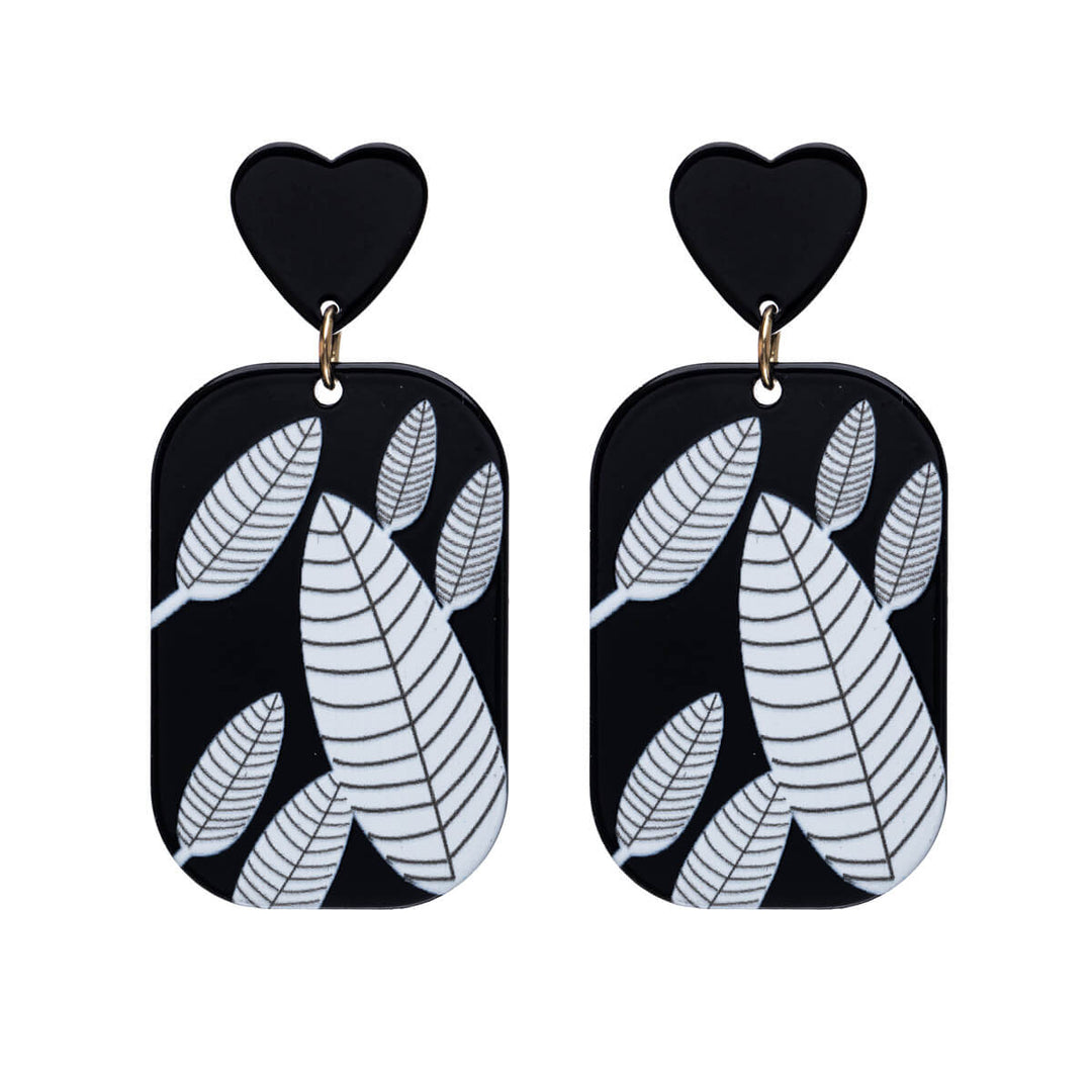 Plastic leaves earrings