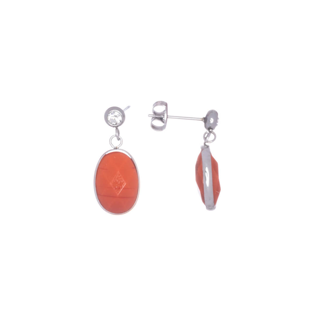 Oval hanging earrings (steel 316L)