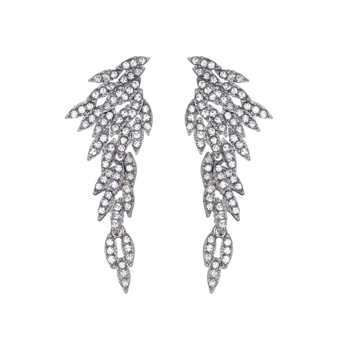 Wing rhinestone for a party earrings