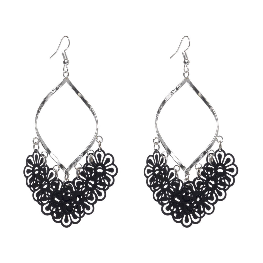 Twisted hanging flower earrings