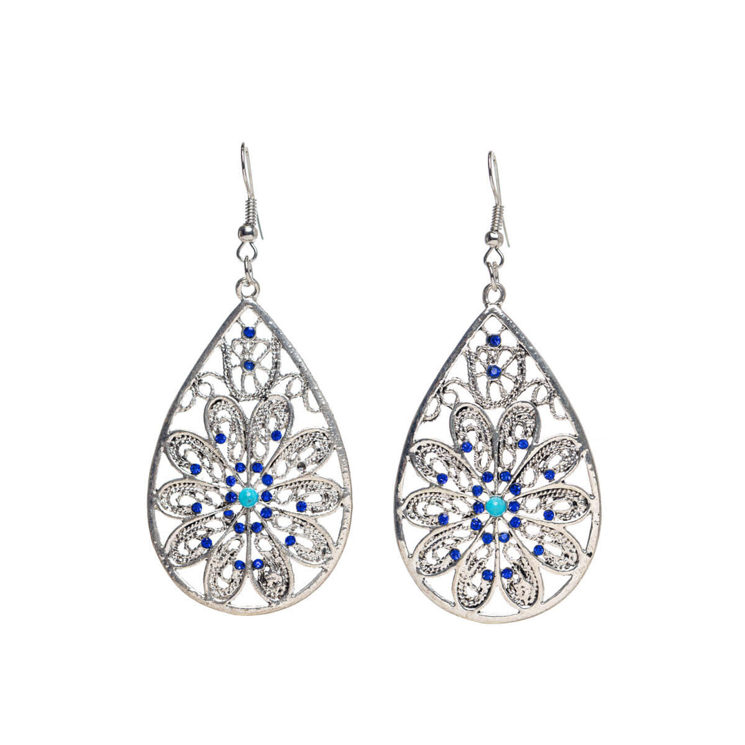 Hängande örhängen med droppformade örhängen