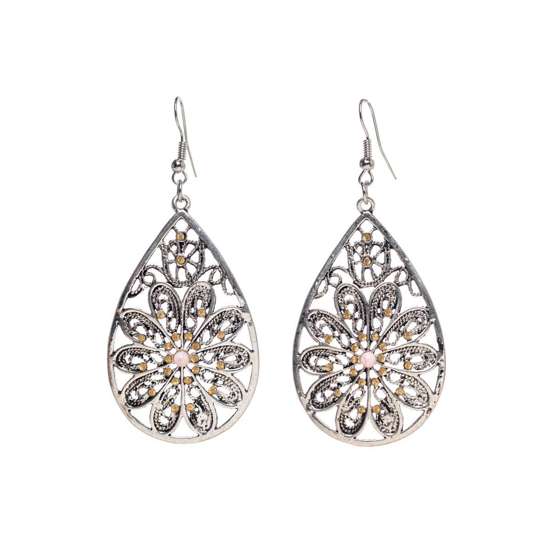 Hängande örhängen med droppformade örhängen