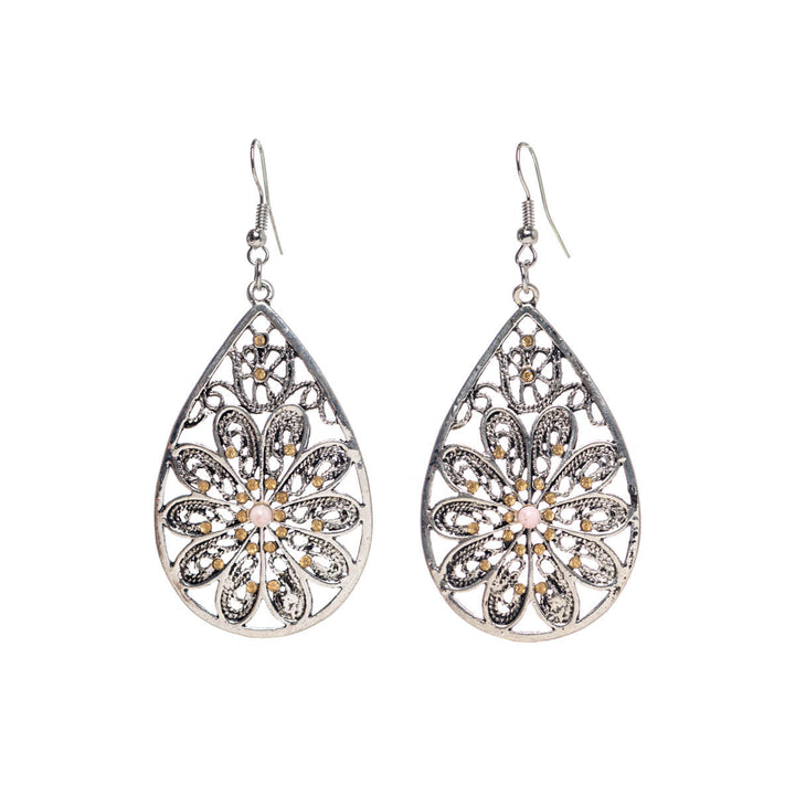 Hängande örhängen med droppformade örhängen