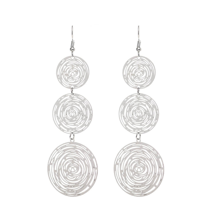 Texturerade hängande örhängen med tre ringar