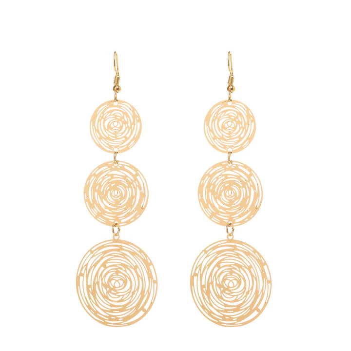 Texturerade hängande örhängen med tre ringar