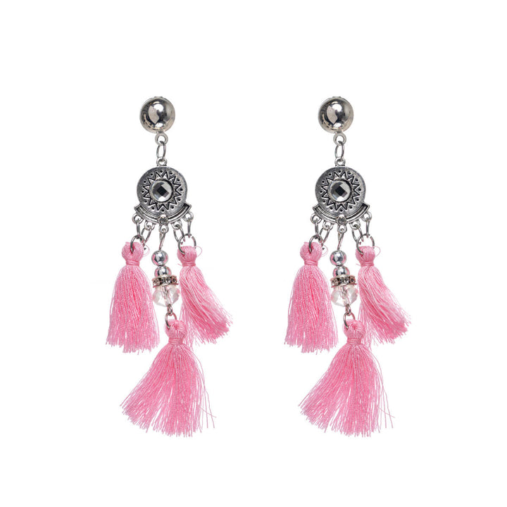 Sparkling fringe earrings with three fringes