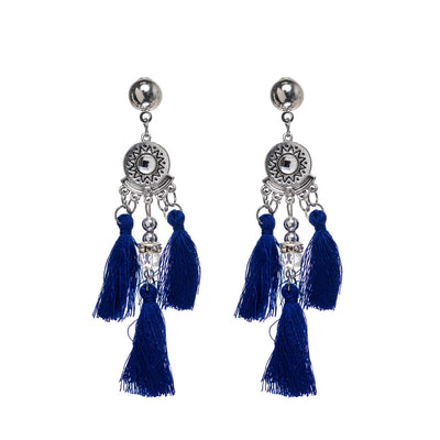 Sparkling fringe earrings with three fringes
