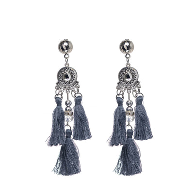 Sparkling fringe earrings with three fringes