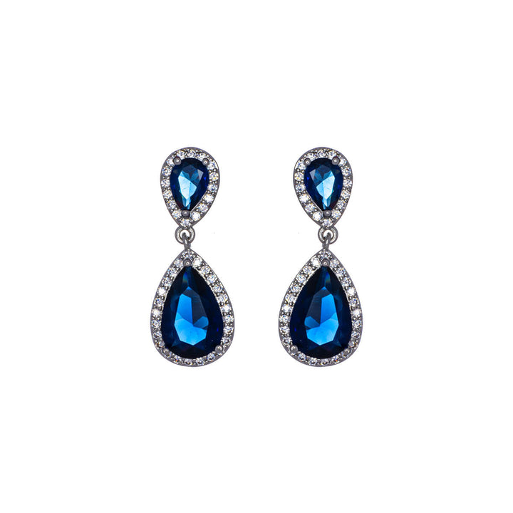 Hanging zirconia drop earrings