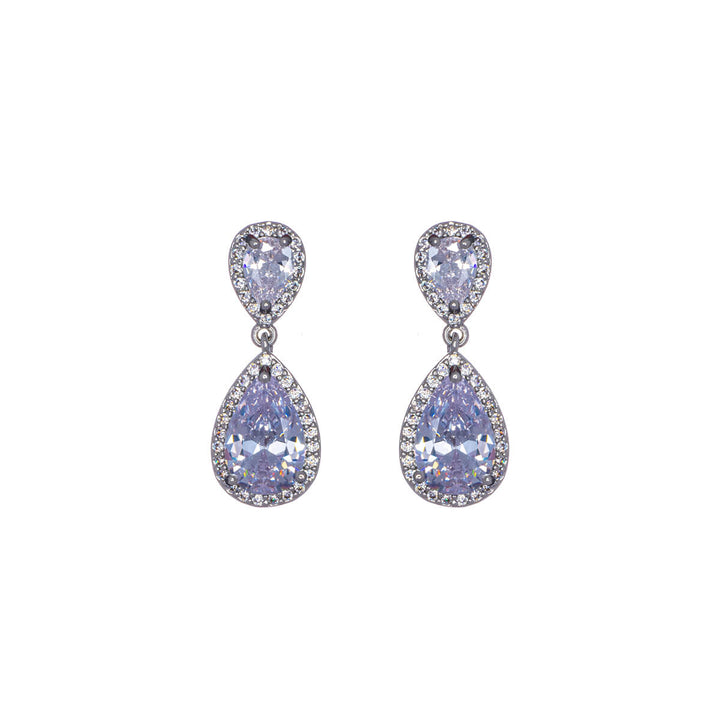 Hanging zirconia drop earrings