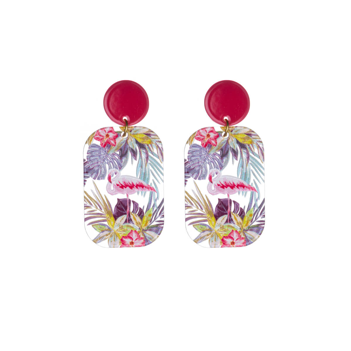 Tropical flamingo earrings