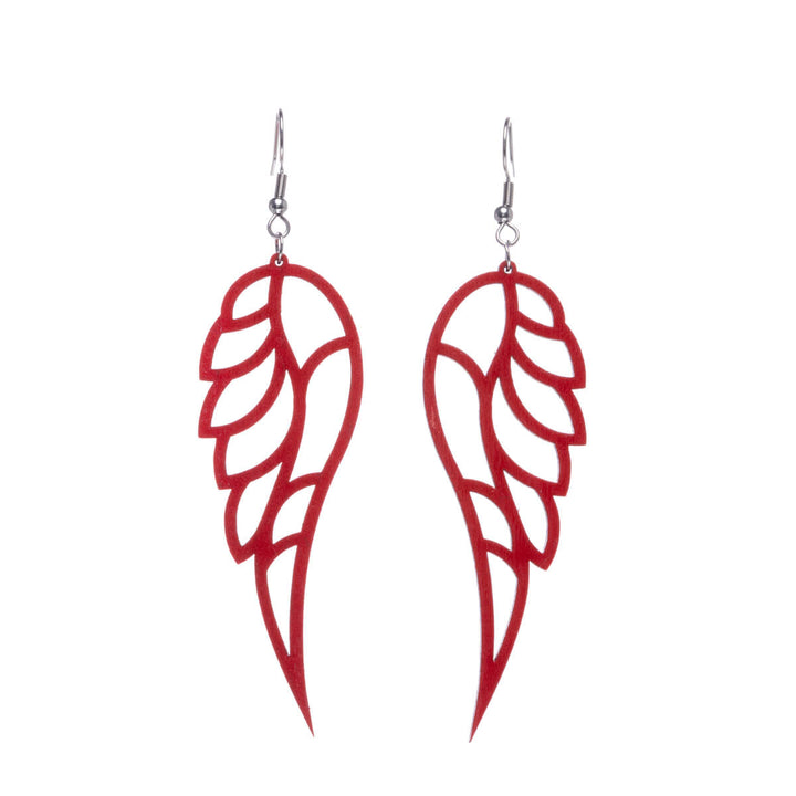 Angel wings wood earrings (Steel 316L)