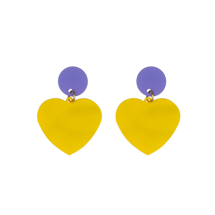 Bicoloured heart earrings