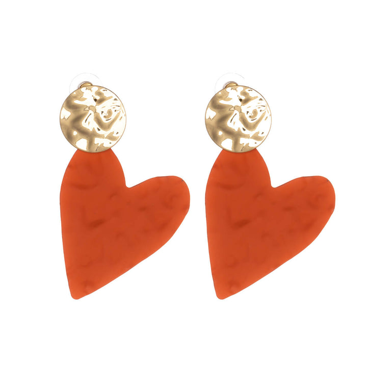 Uneven bicolour heart earrings